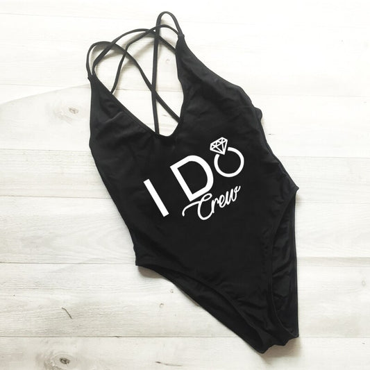 "I DO" Wedding One Piece Swimsuit