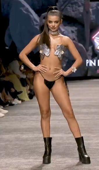 Sugar Splash Sequin Flower Bikini Swimsuit
