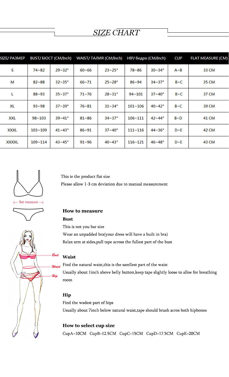Size chart for women's underwear with measurements and illustrations.