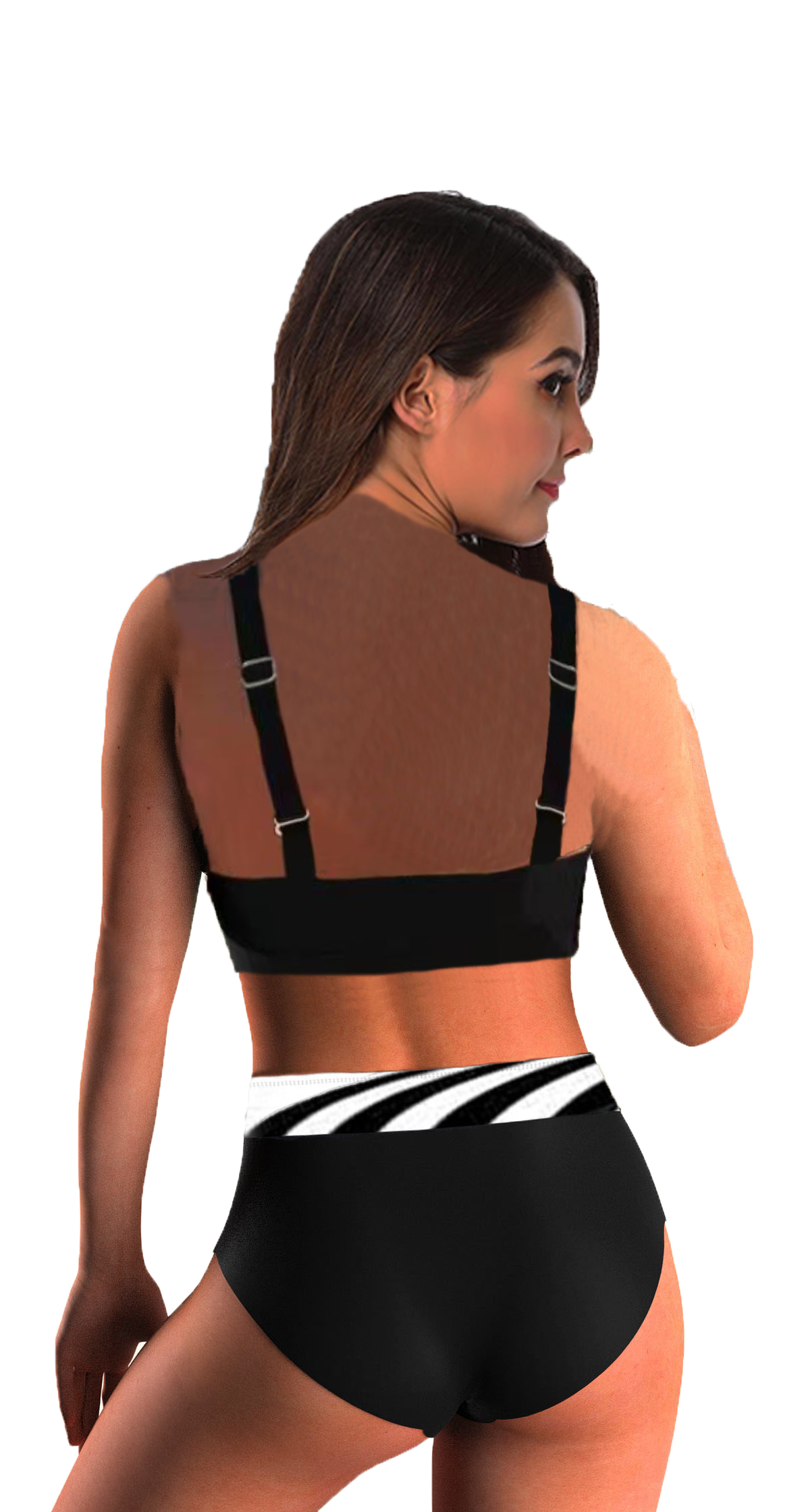 A colorful bow‑tie two‑piece swimsuit featuring a sleeveless design, soft chest padding, and a pattern style.