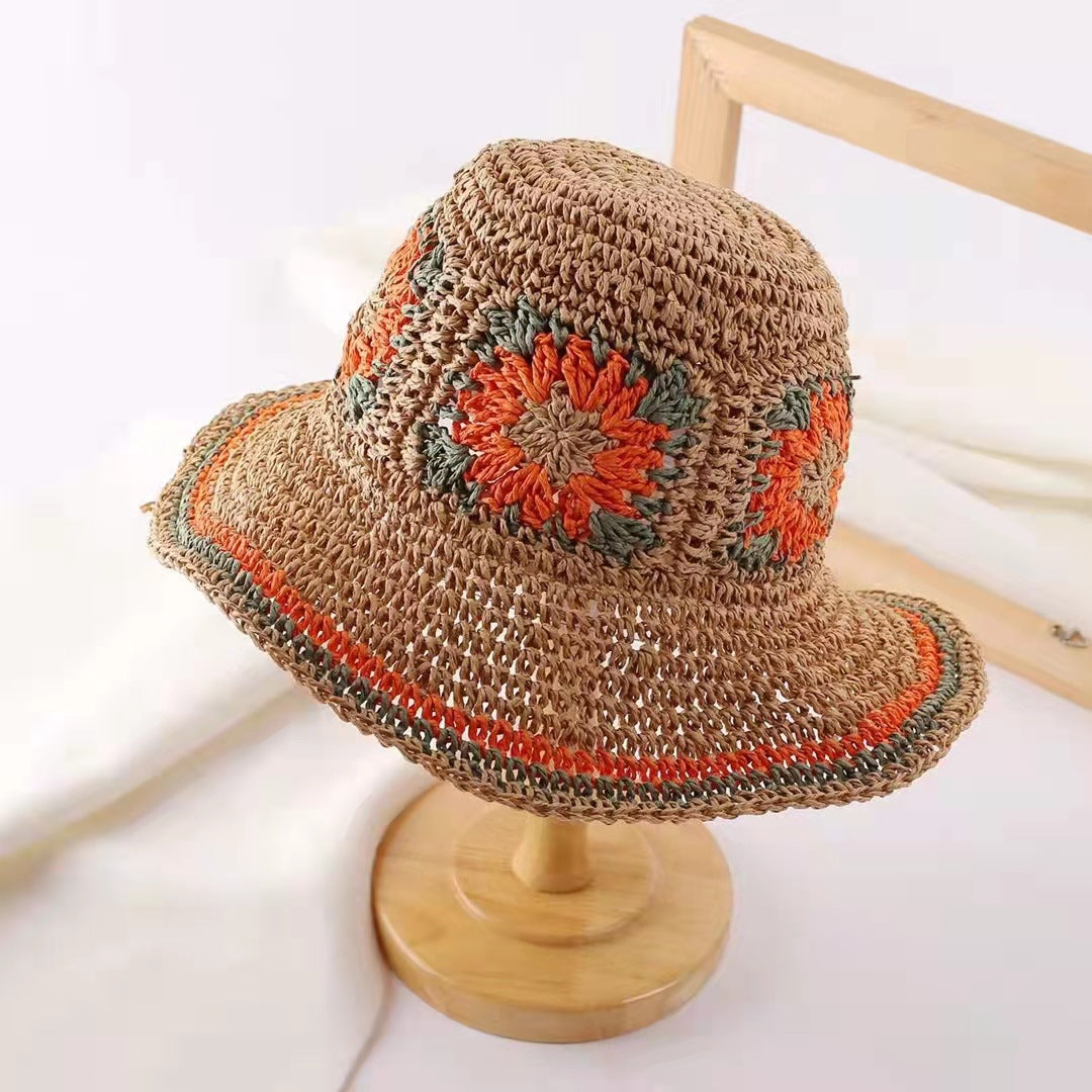 Women's Summer Beach Bohemian Crochet Straw Hat