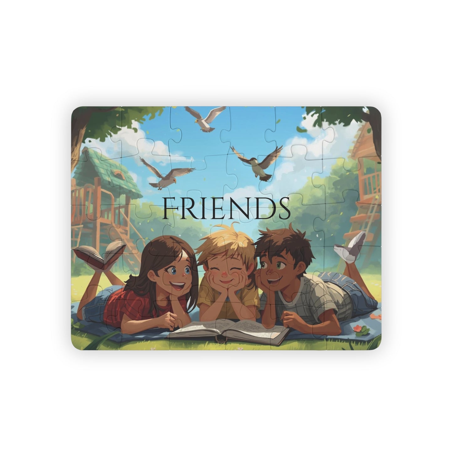 Zen Kids' 30-Piece Puzzle — "Friends" Woodland Playtime Jigsaw for Children