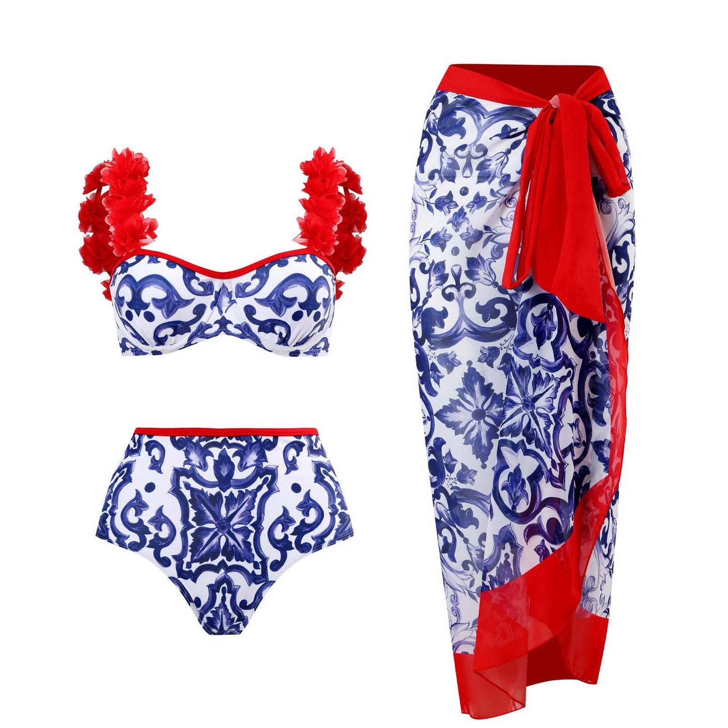 Beautiful two‑piece bikini with adjustable straps and high‑waist bottom.