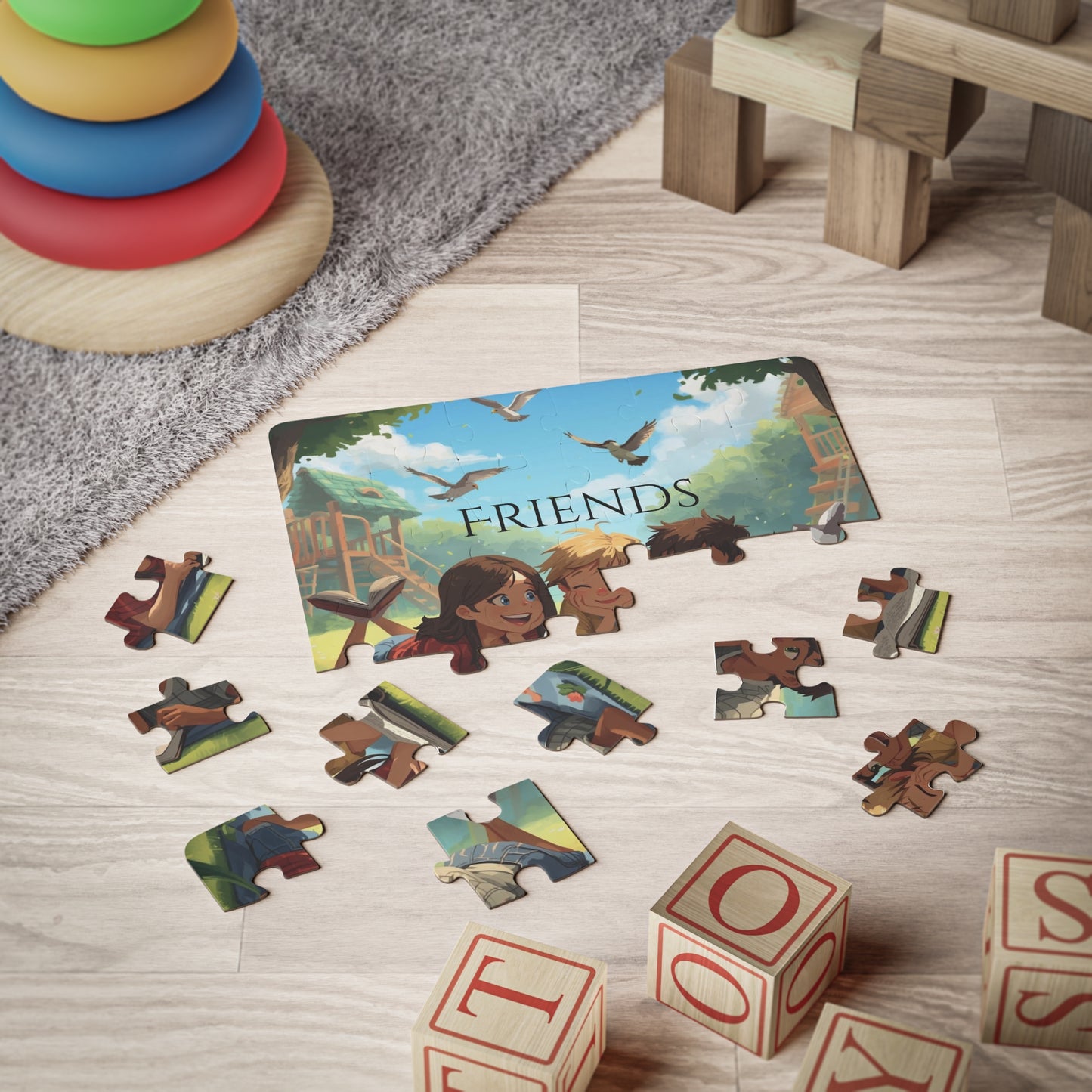 Zen Kids' 30-Piece Puzzle — "Friends" Woodland Playtime Jigsaw for Children