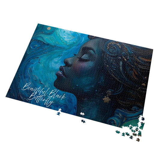 Beautiful Black Butterfly Jigsaw Puzzle — 2000-Piece Art Puzzle with Tin