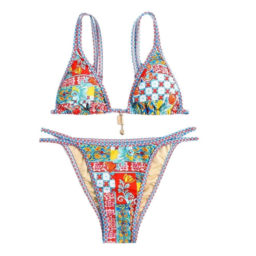 Lightweight two‑piece bikini swimwear.