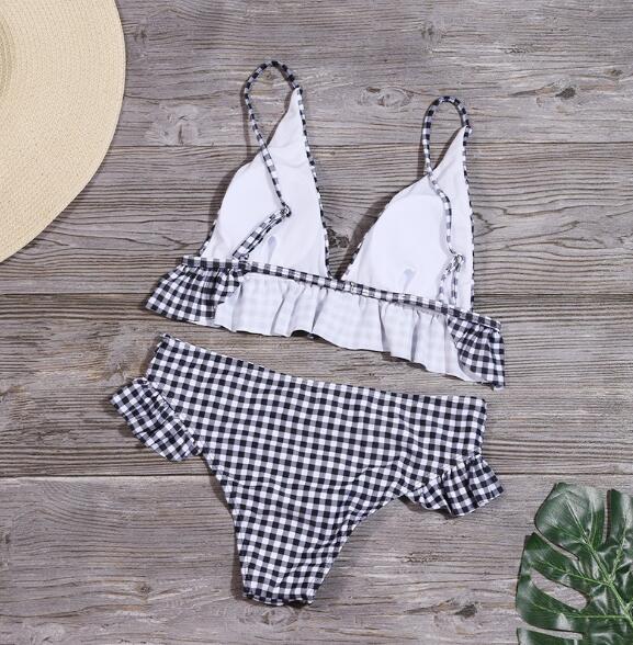 Black and white checkered bikini 