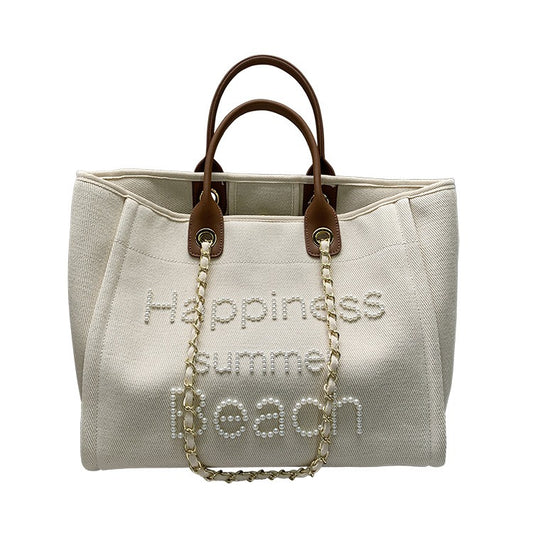 Women's Canvas Beach Shoulder Tote Bag