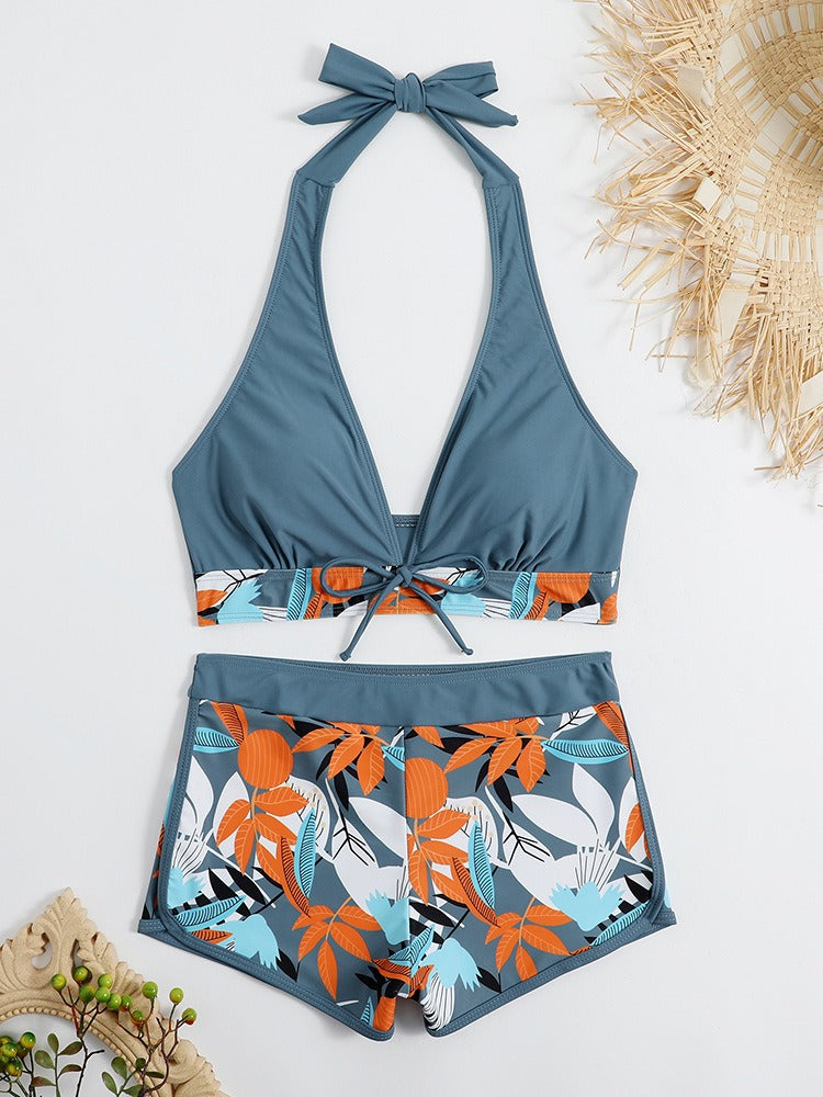 Two‑piece high‑waisted sports bikini set with supportive top and athletic fit.