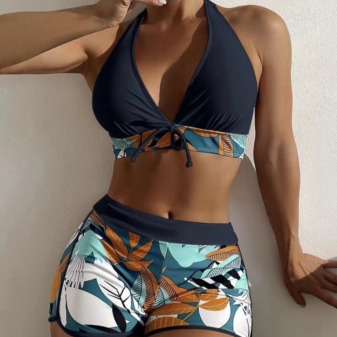 High‑waisted sports surfing swimsuit for women