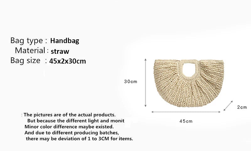 Woven Bag Women Large Capacity Summer Niche Vacation Beach Handbag