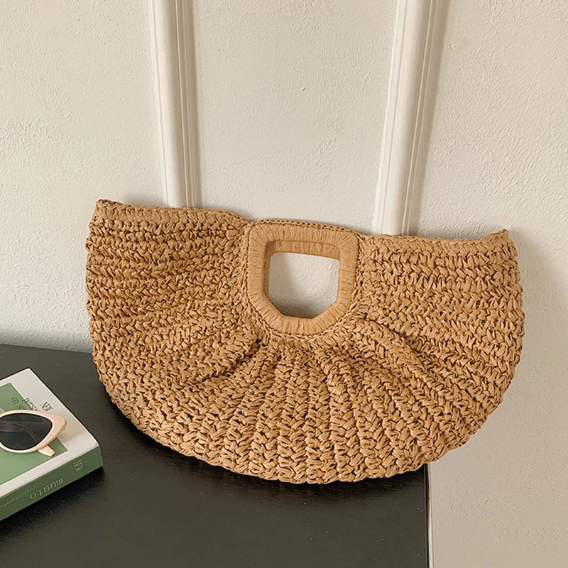 Woven Bag Women Large Capacity Summer Niche Vacation Beach Handbag