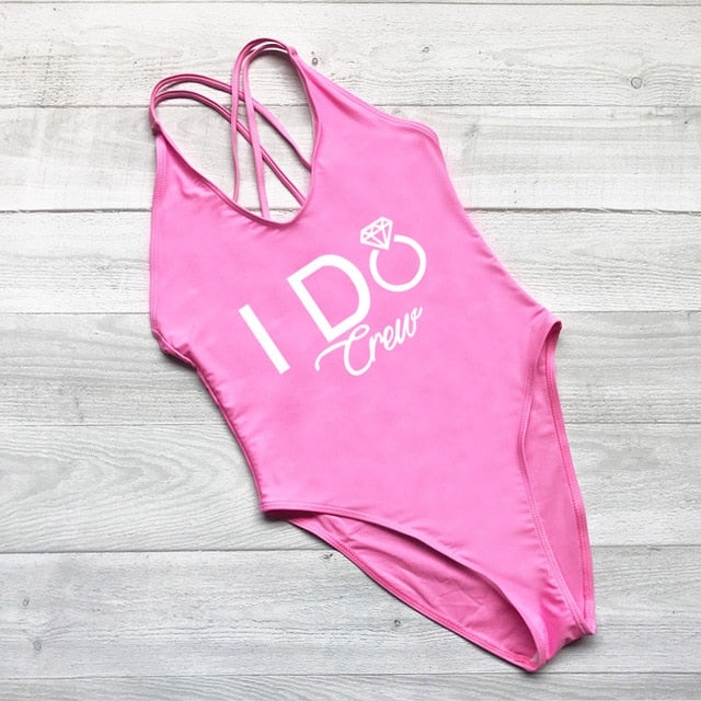 "I DO" Wedding One Piece Swimsuit