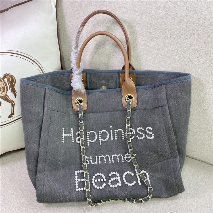 Women's Canvas Beach Shoulder Tote Bag