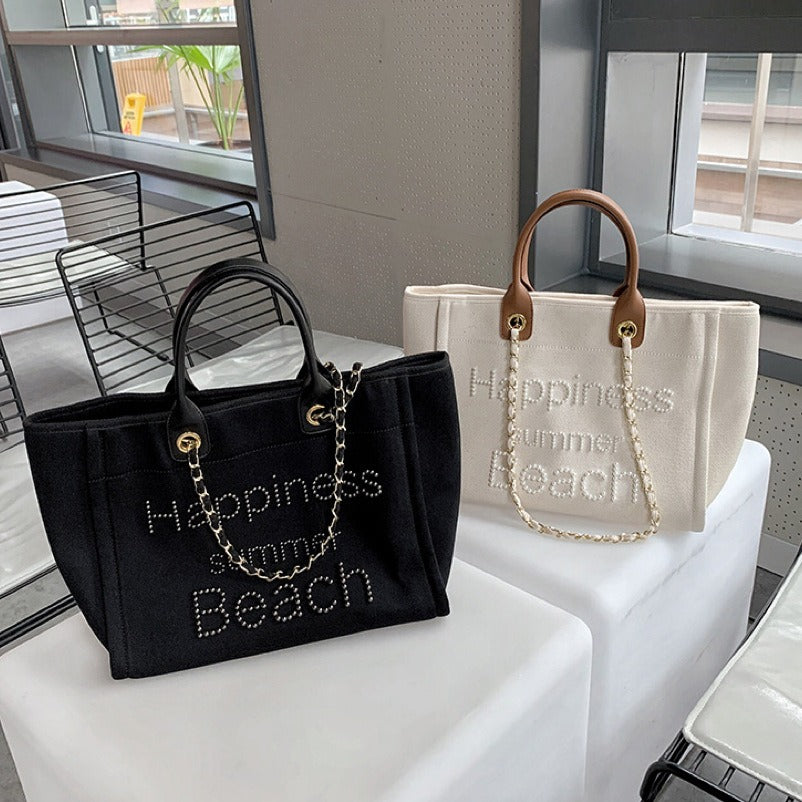 Women's Canvas Beach Shoulder Tote Bag