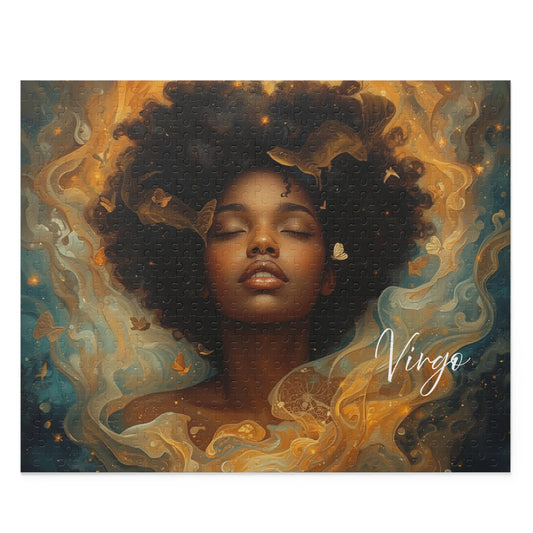 Virgo Art Portrait Puzzle | Astrological Zodiac — Afrocentric Mystic Art Jigsaw (500-Piece)