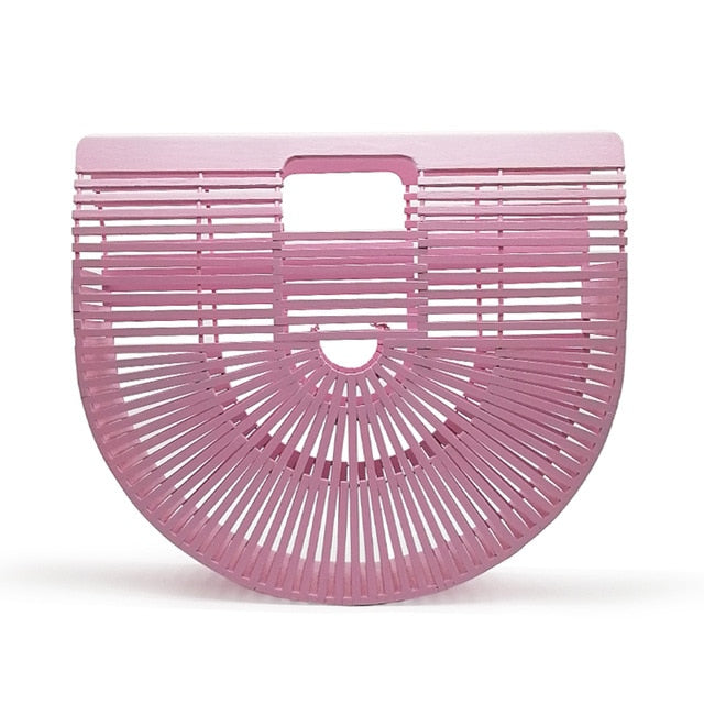 Women's Wooden Bamboo Clutch Handbag Purse