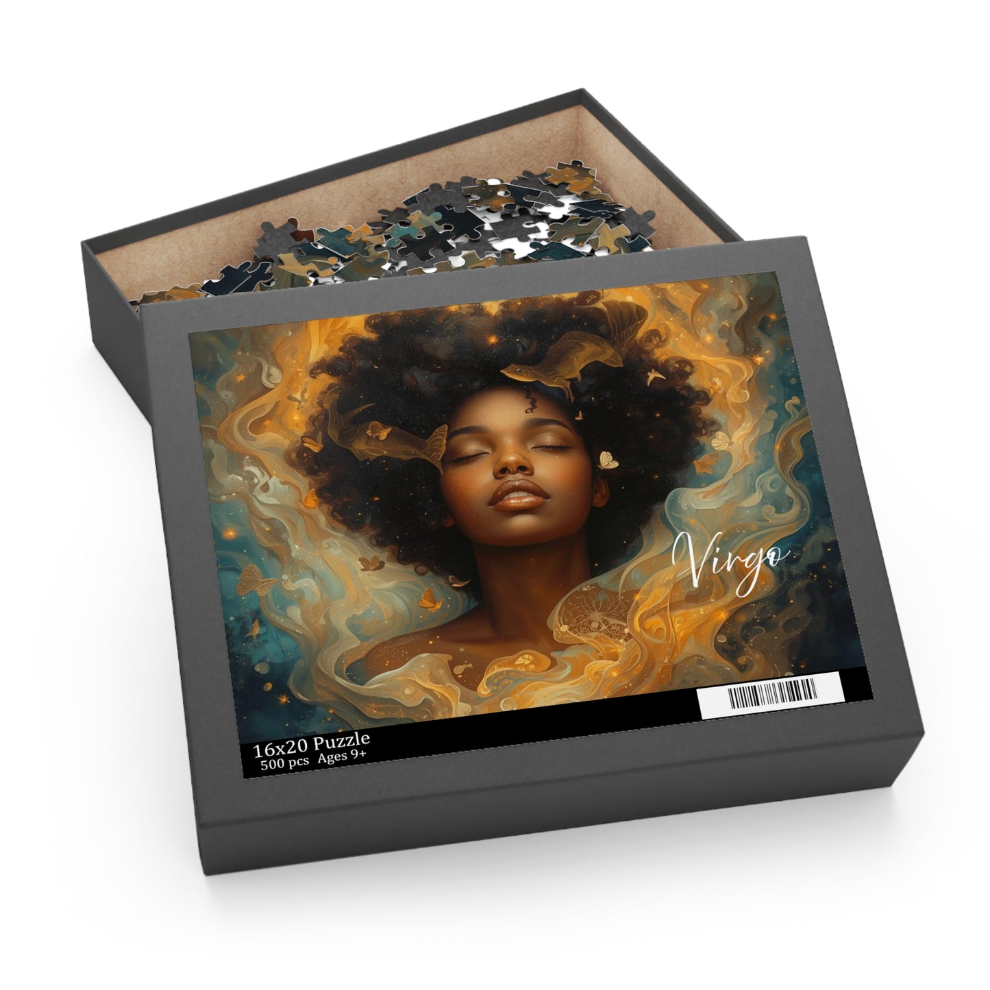 Virgo Art Portrait Puzzle | Astrological Zodiac — Afrocentric Mystic Art Jigsaw (500-Piece)