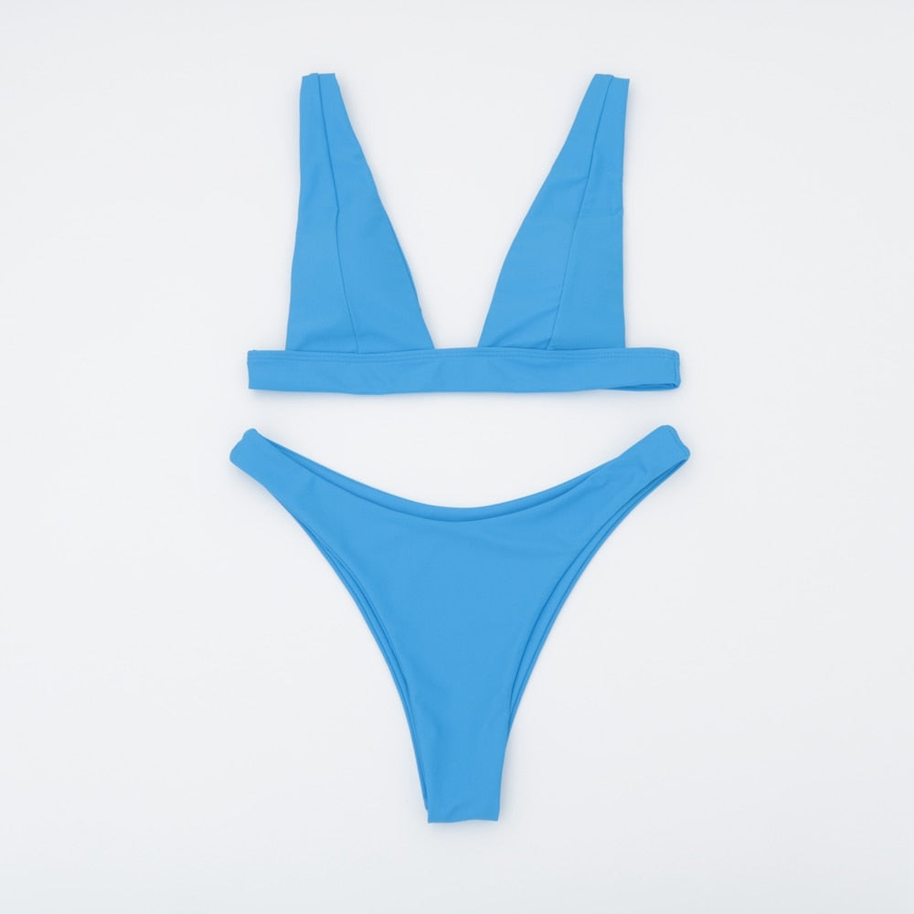 Bahama Bliss Bikini Solid Beach Wear Swimsuit
