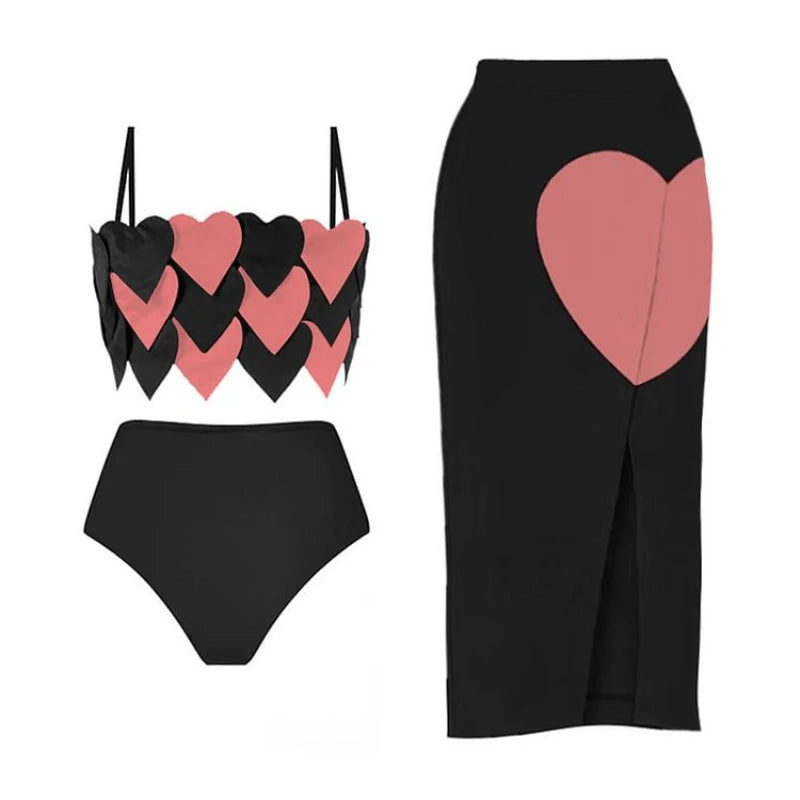 3D swimsuit with matching sarong sold at PeachyBeanz.