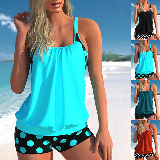 Polka Dot Printed Flat Angle Swimwear