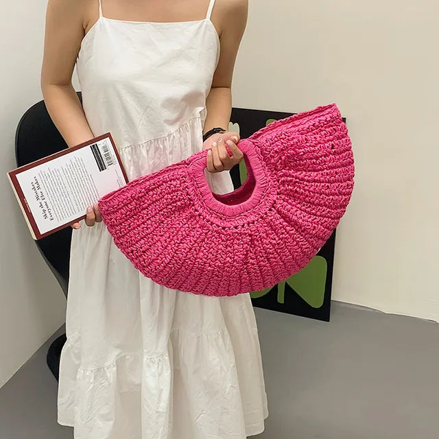 Woven Bag Women Large Capacity Summer Niche Vacation Beach Handbag