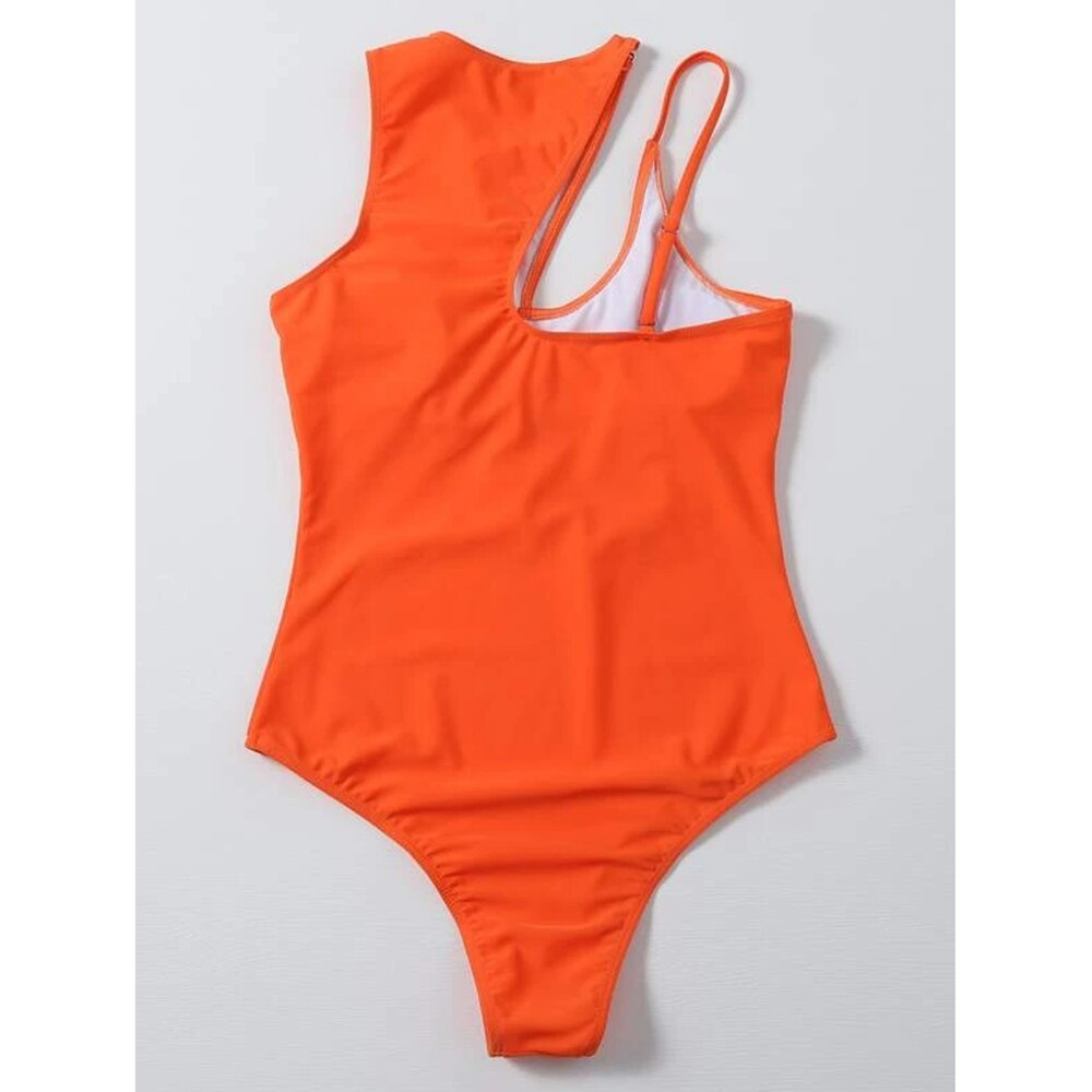 Peachy Hollow Cut One-Piece Monokini Swimsuit