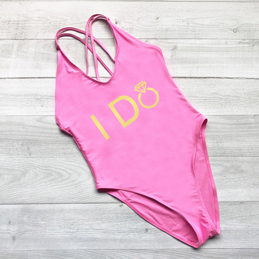 "I DO" Wedding One Piece Swimsuit