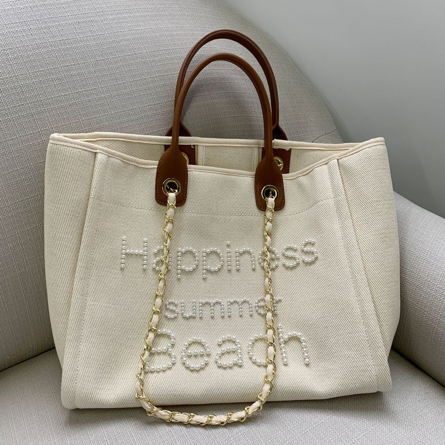 Women's Canvas Beach Shoulder Tote Bag
