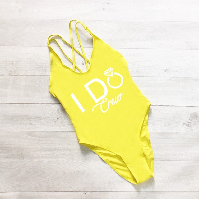 "I DO" Wedding One Piece Swimsuit
