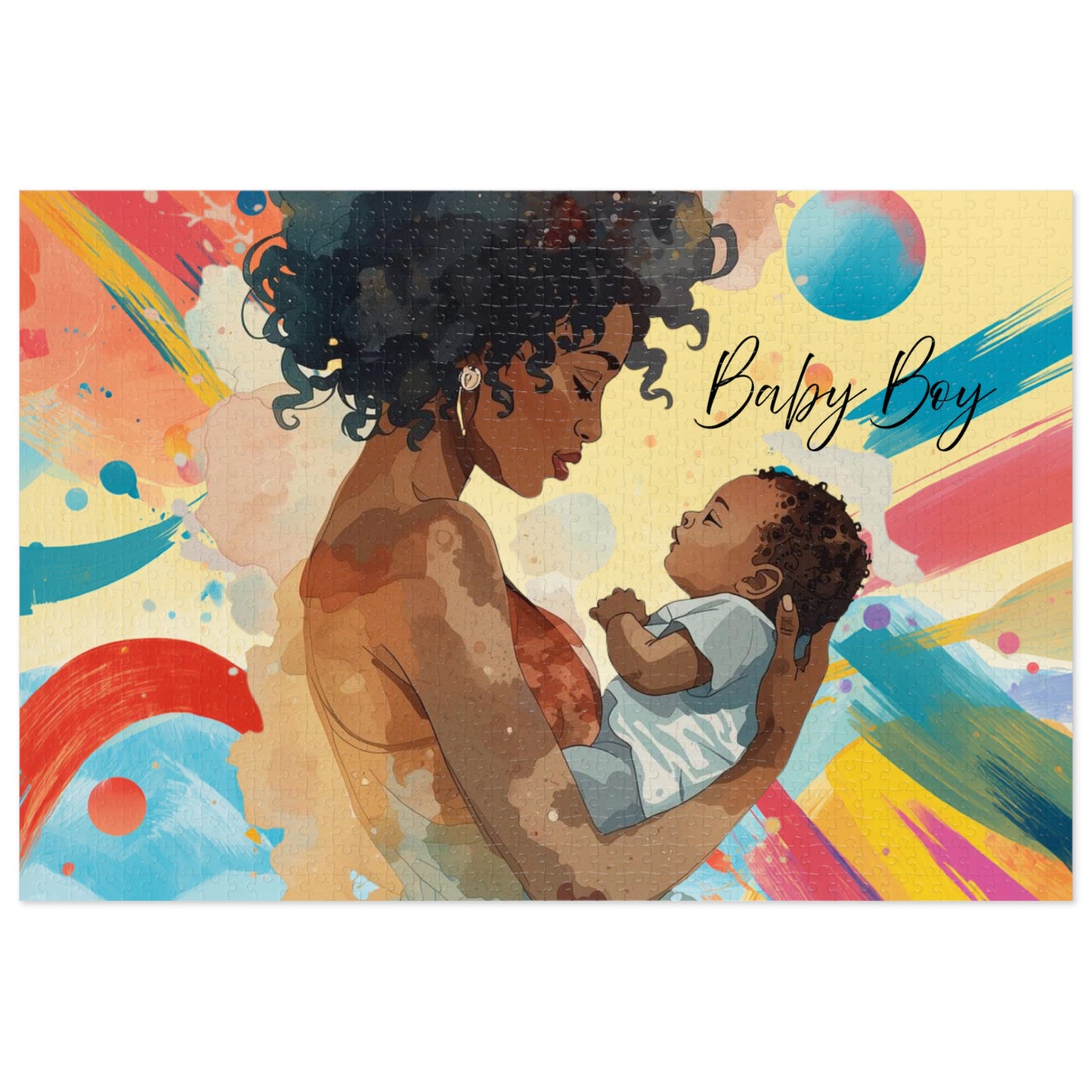 Baby Boy' Keepsake Puzzle — Mother & Baby Jigsaw Puzzle (with Tin)