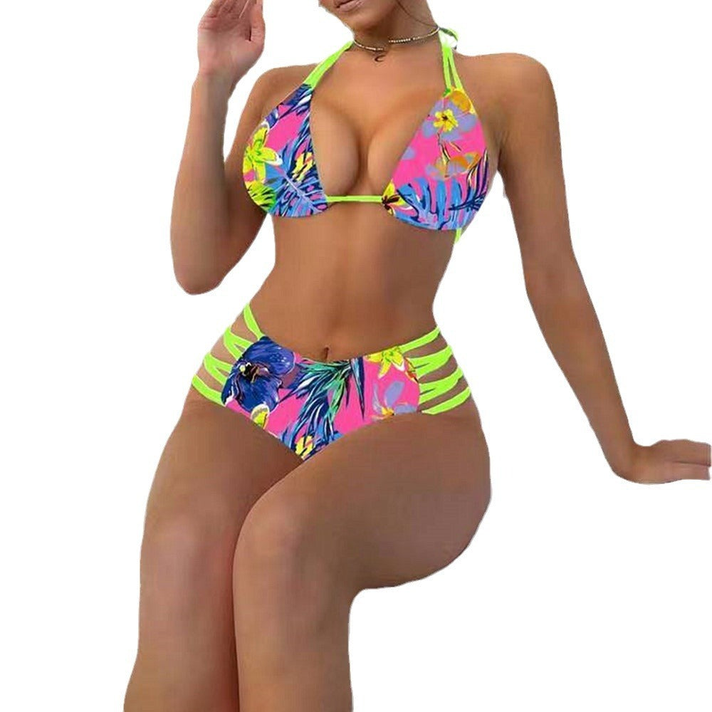 Sunset Sorbet Multi Rope Strap Bikini Swimsuit
