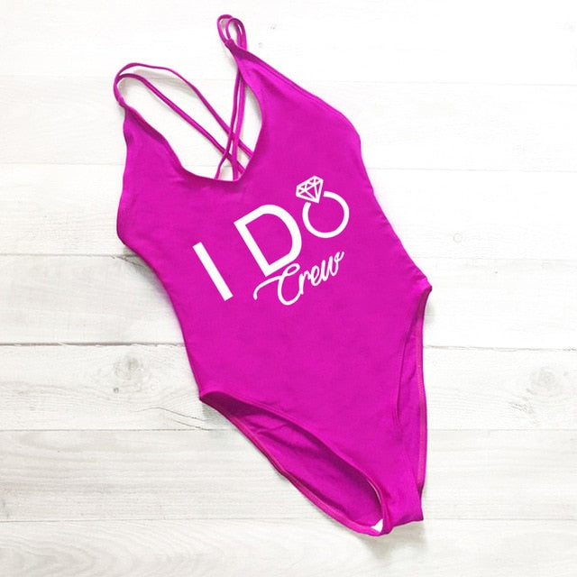 "I DO" Wedding One Piece Swimsuit