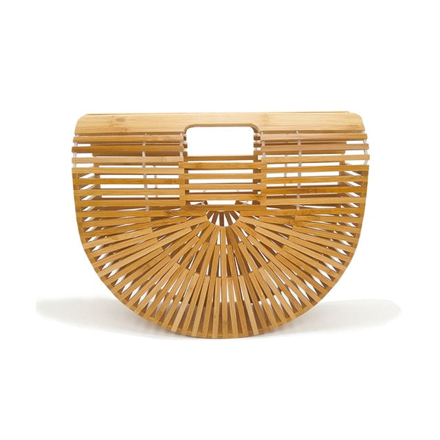 Women's Wooden Bamboo Clutch Handbag Purse