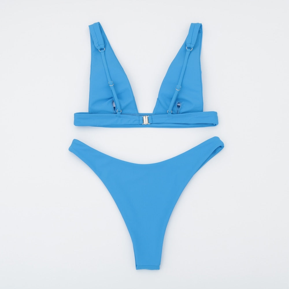 Bahama Bliss Bikini Solid Beach Wear Swimsuit