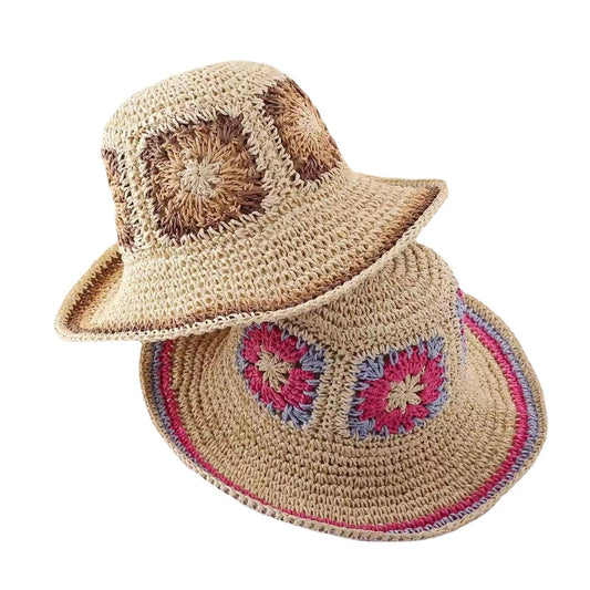 Women's Summer Beach Bohemian Crochet Straw Hat
