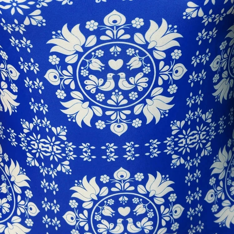 Blue and white cloth