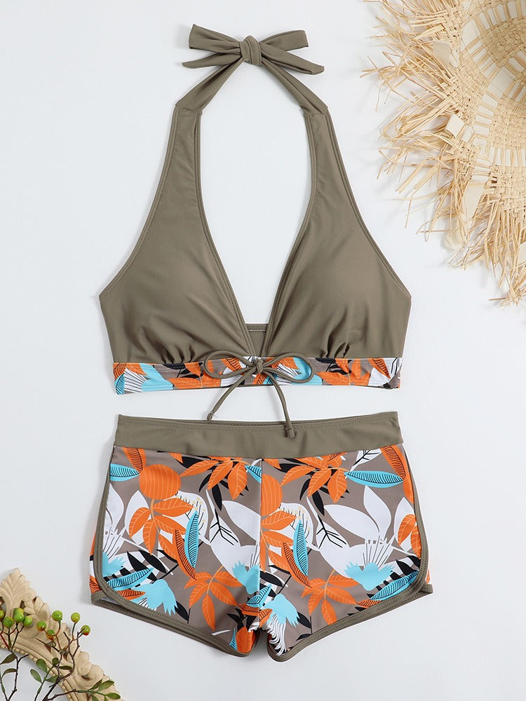 Close‑up of sports bikini fabric showing stitching, elastic waistband, and smooth quick‑dry material.