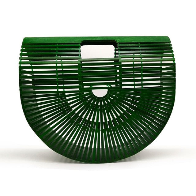 Women's Wooden Bamboo Clutch Handbag Purse