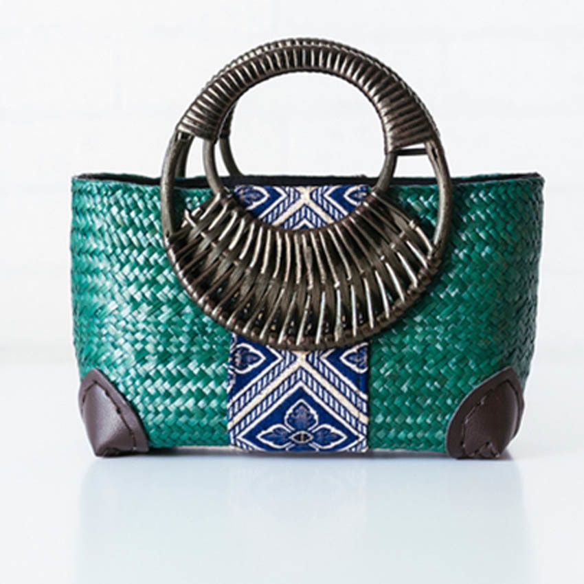Women's Thai Straw Beach Travel Bag