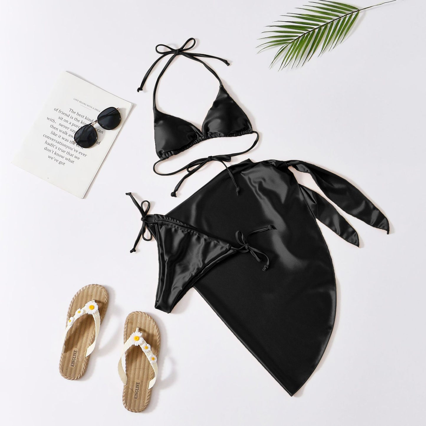 Satin Three Piece Bikini Set