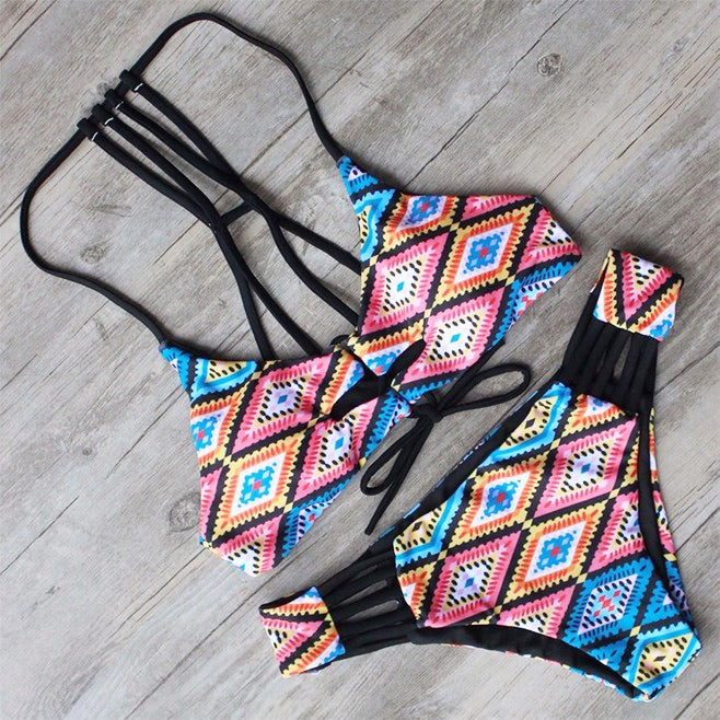 Colorful two-piece bikini 