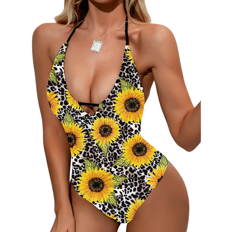 Daisy Drift Haltered One Piece Swimsuit