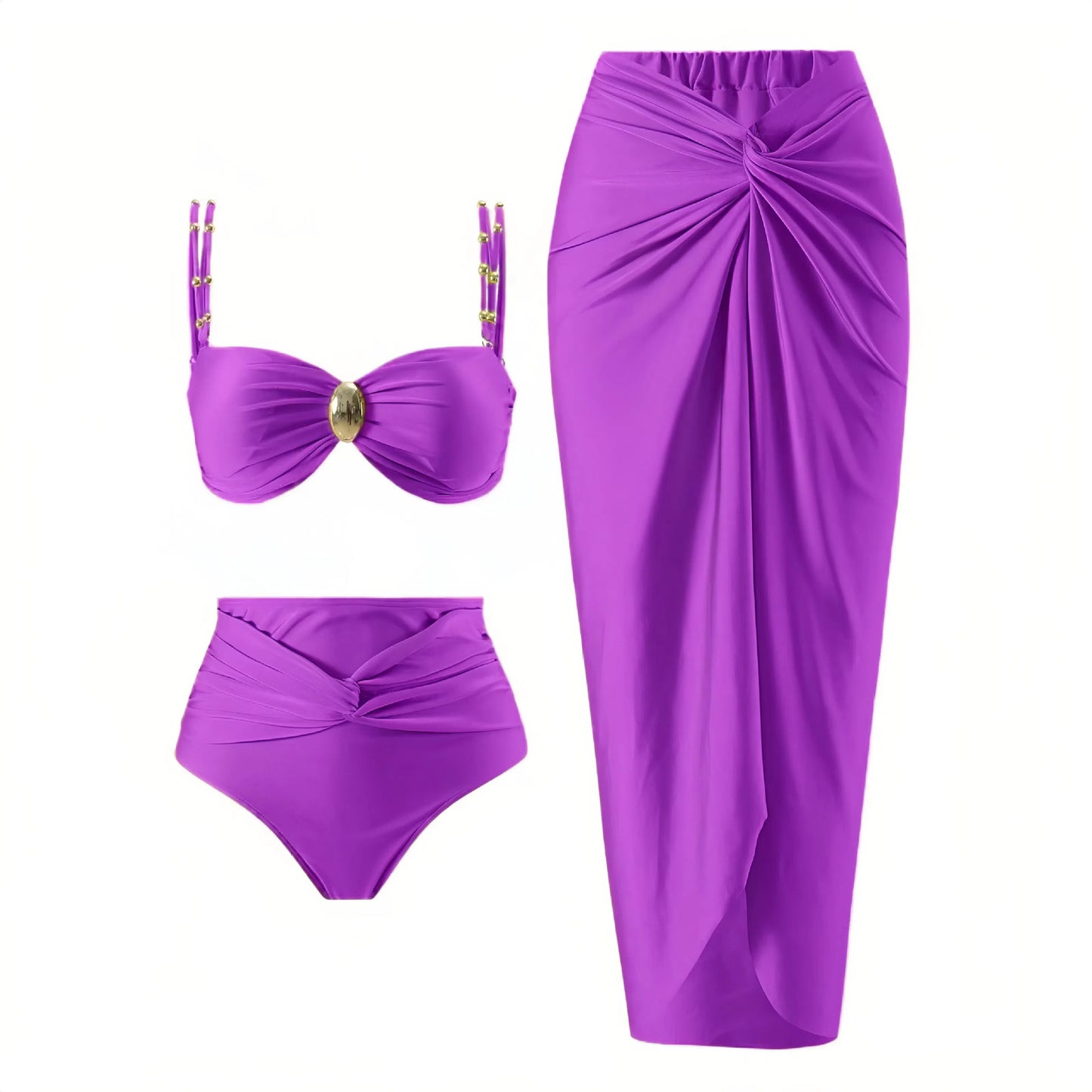 Sunset Sorbet 3-Piece Bikini Swimsuit Set