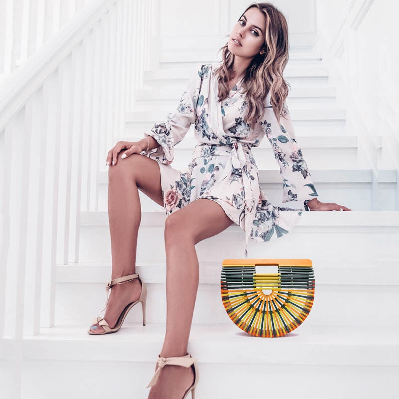 Women Summer Bamboo Beach Bag