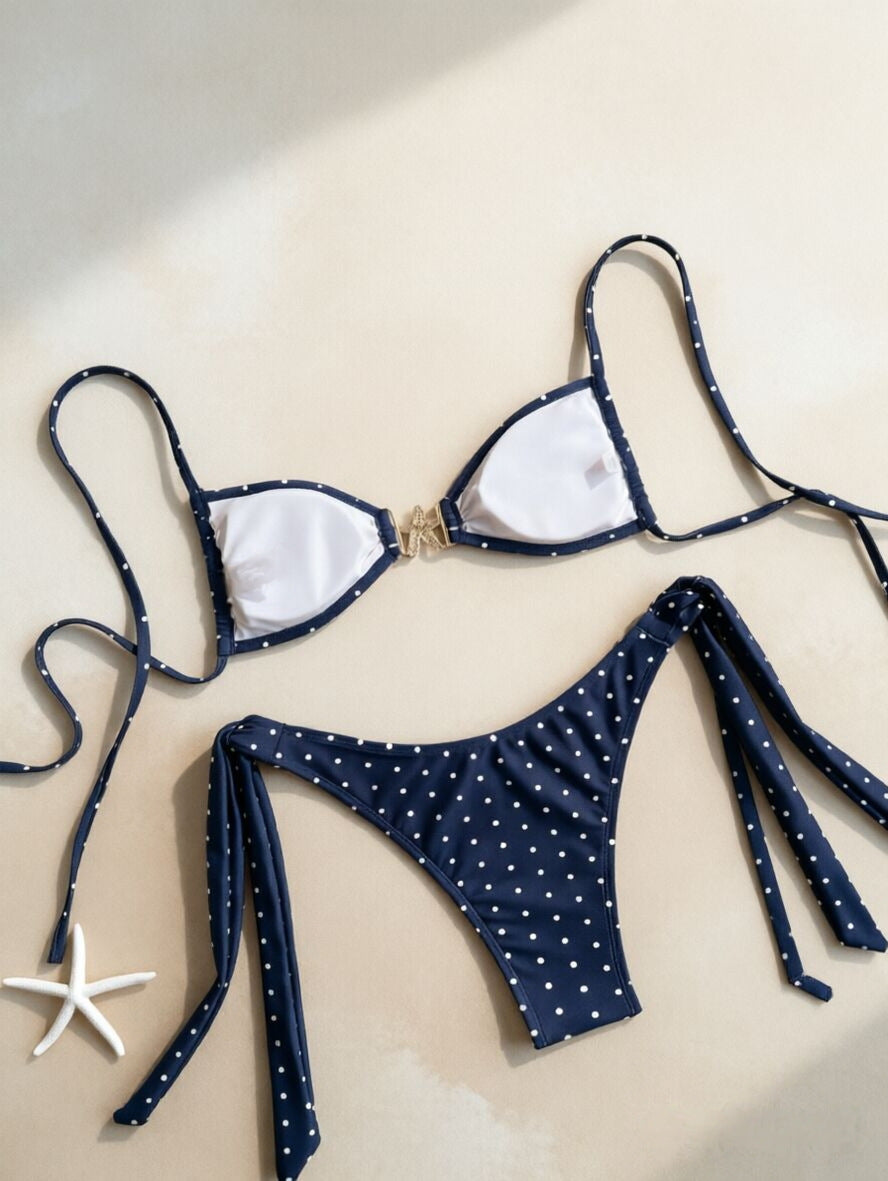 Two-piece blue bikini