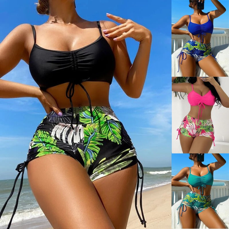 Bra and shorts string‑up swimwear
