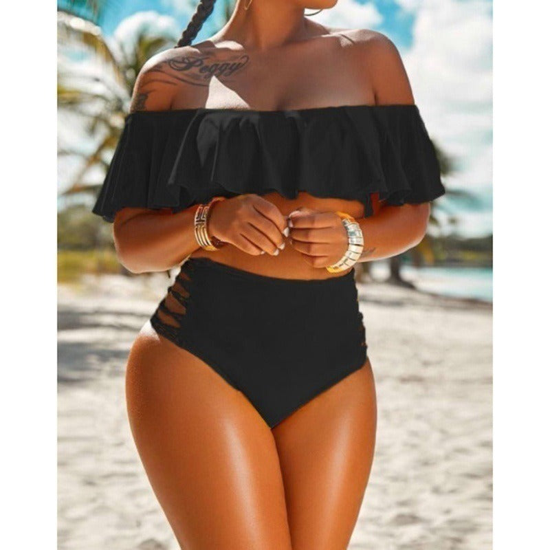 "Alix" Baby Ruffle Off Shoulder Swimsuit