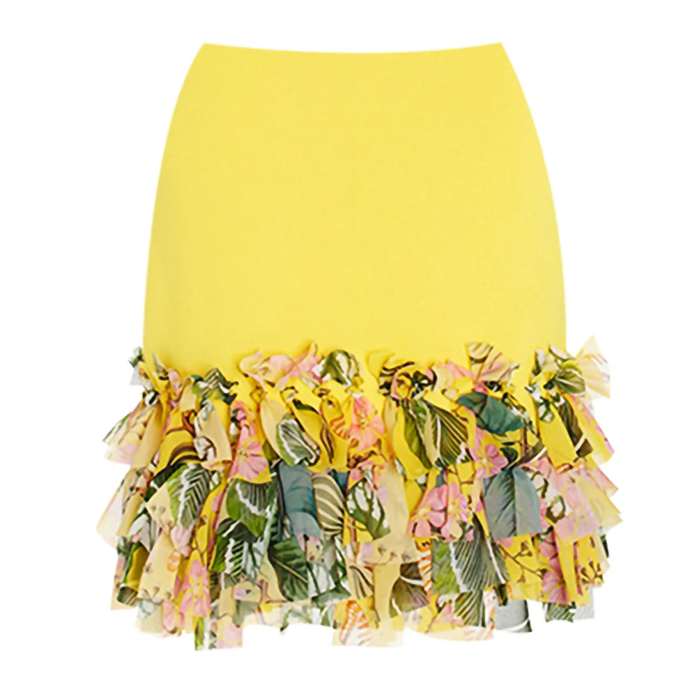 Yellow skirt swimsuit cover-up sold at PeachyBeanz