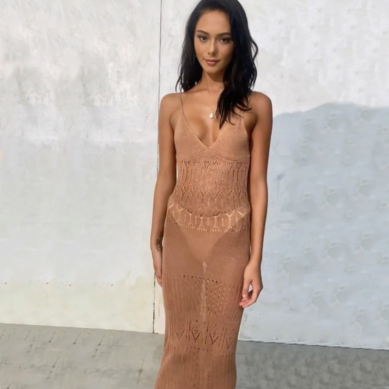 Backless, figure‑skimming silhouette